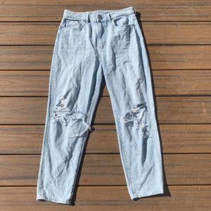 H&M light washed jeans with holes